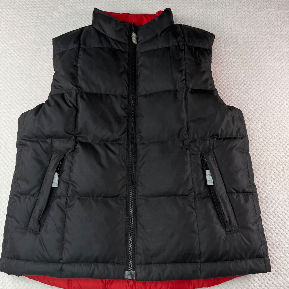 Hanna Andersson Reversible Down Puffer Vest Black Red Kids Size 6-7/120